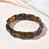 Bamboo Natural Tiger Eye Beads Stretch Bracelets for Women Men BJEW-K304-01I-2