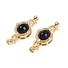Brass Micro Pave Clear Cubic Zirconia Fold Over Clasps KK-U043-55G-1