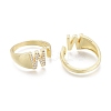 Brass Micro Pave Clear Cubic Zirconia Cuff Rings RJEW-F103-13W-G-2