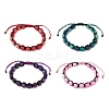 Dyed Natural Agate Column Braided Bead Bracelets BJEW-JB11072-1