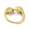 Ion Plating(IP) 304 Stainless Steel Rhinestone Teardrop Cuff Open for Women RJEW-N046-04A-G-3