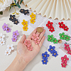 9 Pairs 9 Colors Alloy Flower Dangle Stud Earrings for Woman EJEW-FI0001-72-3