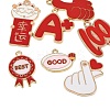 7Pcs 7 Styles Alloy Enamel Pendants ENAM-FP0003-14-4