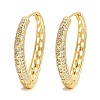 Teardrop Brass Micro Pave Clear Cubic Zirconia Hoop Earrings EJEW-G446-01G-4
