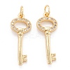 Brass Micro Pave Clear Cubic Zirconia Beads Pendants ZIRC-M114-11G-1