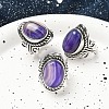Natural Banded Agate Adjustable Rings RJEW-I108-01AS-16-1