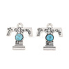 Synthetic Turquoise & Alloy Pendants PALLOY-H146-01AS-T-1