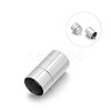 Tarnish Resistant 304 Stainless Steel Column Magnetic Clasps with Glue-in Ends LS-STAS-E089-12F-1