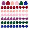 60Pcs 6 Colors Flocky Acrylic Beads MACR-PH0001-55-1