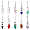 10Pcs 10 Styles Natural & Synthetic Mixed Gemstone Big Pendants FIND-FH0006-02-1