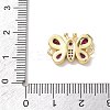 Brass Pave Cubic Zirconia Butterfly Links Connector Charms KK-L268-028G-04-3