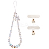 Round Synthetic Moonstone Beaded Mobile Straps HJEW-SW00042-01-1