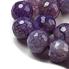 Faceted Natural Dragon Veins Agate Beads Strands X-G-F447-12mm-L04-4