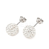 Gifts for Her Valentines Day 925 Sterling Silver Austrian Crystal Rhinestone Ball Stud Earrings for Girl Q286H011-1