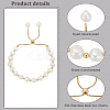 Dyed Natural Pearl & Brass Round Beaded Slider Bracelet BJEW-AN0001-02-3