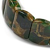 Synthetic Rectangle Gold Clinquant Stone Stretch Bracekets G-P549-01D-3