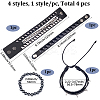 4Pcs 4 Styles Punk Style Hematite Round Beaded Stretch Bracelets & Rivets Bracelets  with Alloy Braided Bead Bracelets & Imitation Leather Bangles for Men Women BJEW-WH20002-09A-2