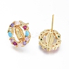 Brass Micro Pave Cubic Zirconia Ear Studs EJEW-G279-03G-02-2