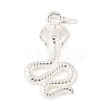 925 Sterling Silver Snake Pendants with Jump Rings STER-R013-12S-1