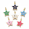 Brass Micro Pave Cubic Zirconia Enamel Charms ZIRC-Q200-025-NF-2