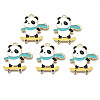 Rack Plating Alloy Enamel Pendants ENAM-N055-044-1