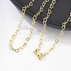 Brass Heart Link Chains Necklace for Women NJEW-P265-39G-3