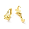 Cubic Zirconia Rectangle Hoop Earrings EJEW-E270-04G-05-2