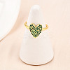 Brass Micro Pave Cubic Zirconia Cuff Rings for Women RJEW-Z113-01G-02-5