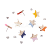 10 Pair 10 Color Transparent Resin & Wood Stud Earring Findings DIY-FW0001-09-2