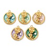 304 Stainless Steel Enamel Pendants STAS-K306-48G-1