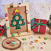 64Pcs 16 Styles Christmas Tree/Snowman/Bag/Socking/Santa Claus/Deer/Candy Cane/Fireplace Opaque Resin Decoden Cabochons RESI-SC0005-74-4
