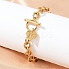 Golden 304 Stainless Steel Charm Bracelets NJEW-K284-01G-M-3