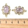 Natural Amethyst Faceted Oval Connector Charms G-G181-06G-04-3