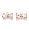 Brass Micro Pave Clear Cubic Zirconia Peg Bails Pendants KK-N216-407-2