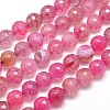 Dyed Natural Agate Faceted Round Beads Strands G-E268-02-1