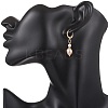 Oval Brass Natural Freshwater Pearl Leverback Earrings EJEW-JE06815-4
