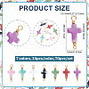 70Pcs 7 Colors Two Tone Cross Acrylic Connector Charms PALLOY-PH01847-2