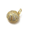 Brass Micro Pave Cubic Zirconia Charms KK-C090-11G-2