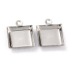 Non-Tarnish 201 Stainless Steel Pendant Cabochon Settings LS-X-STAS-J032-18-5