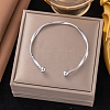 304 Stainless Steel Cuff Bangles for Women LS-BJEW-D407-01P-1