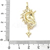 Brass Micro Pave Clear Cubic Zirconia Pendants KK-I476-13G-3