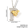 Brass Micro Pave Clear Cubic Zirconia Bee Initial Pendant Necklaces FS-WGF5E80-16-1