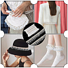 10 Yards Double Layer Polyester Pleated Lace Trim DIY-FG0006-46-6
