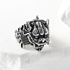 Punk Style 304 Stainless Steel Dragon Finger Rings for Men UN0454-4-5