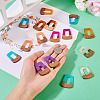 16Pcs 8 Colors Resin & Wood Pendants RESI-TA0003-72-8
