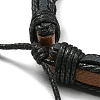 5Pcs 5 Style Adjustable Braided Imitation Leather Cord Bracelet Set with Waxed Cord for Men BJEW-F458-03-5