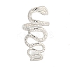 Non-Tarnish 304 Stainless Steel Snake Wrap Open Cuff Ring for Women RJEW-A043-29P-2