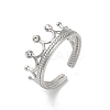 304 Stainless Steel Rhinestone Cuff Rings LS-RJEW-M171-30P-1
