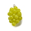Grape Brass Acrylic Pendants OACR-R006-05G-08-1