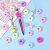 18Pcs 9 Colors Flower Food Grade Eco-Friendly Silicone Beads SIL-SZ0001-19-4
